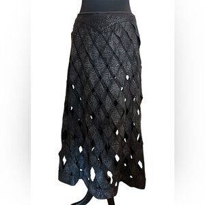 VINTAGE 1970s MoD MaD MaX Midi Vegan Leather Goth Burner Dystopian Skirt